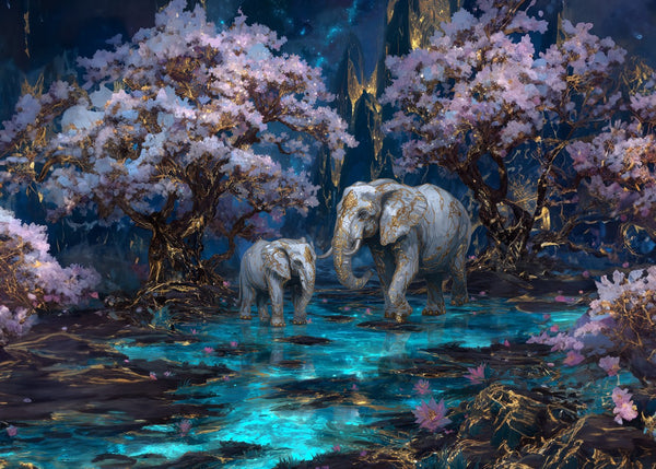 Enchanted Elephants in Bloom