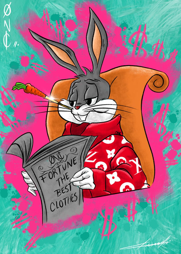 Bunny Reading Newspaper