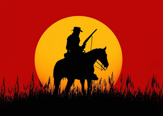 Cowboy's Last Ride Sunset 