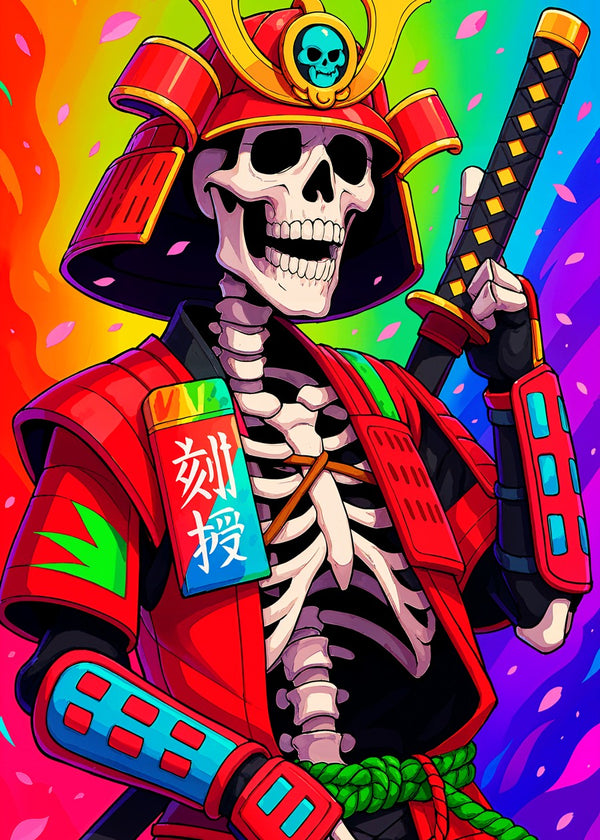 Neon Skeleton Samurai