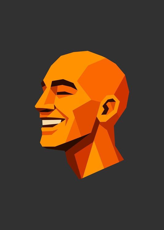 Geometric Bald Man Laughing