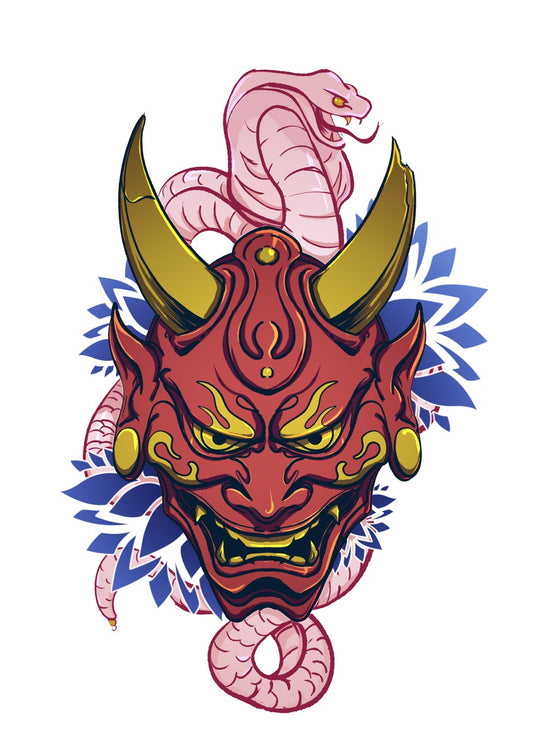 Japanese Hannya Mask Oni Demon