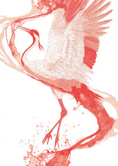 Grateful crane watercolour