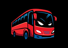 Fierce Red Bus Mascot