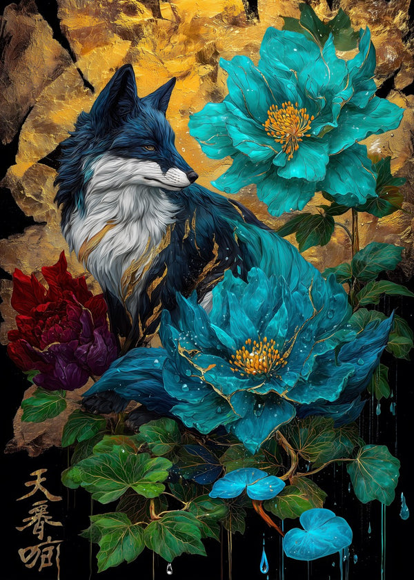 Enchanted Fox and Blossoms