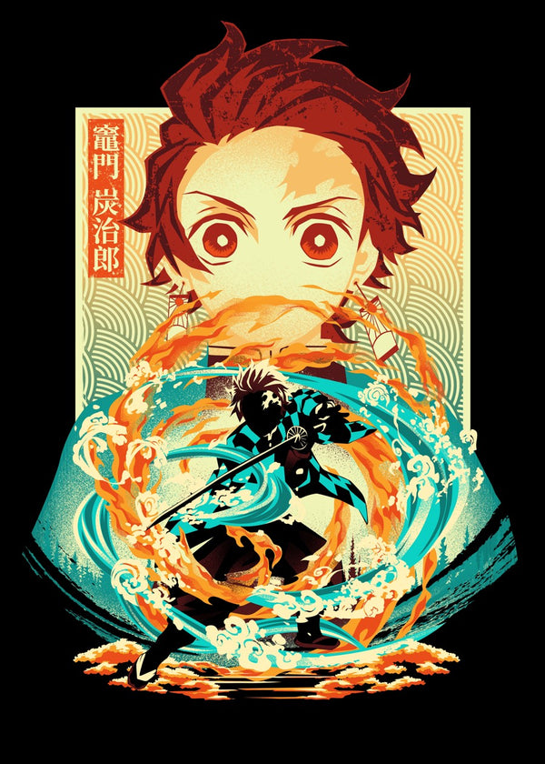 Tanjiro Fire and Water, Demon Slayer