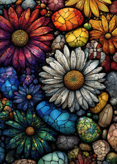 Colorful Flowers and Stones