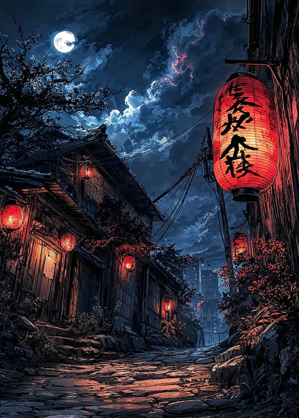 Japanese Lantern Street Night