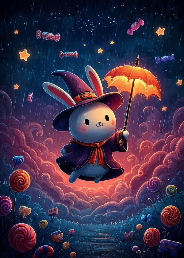 Bunny Witch with Umbrella