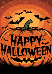 Pumpkin Greeting With Flying