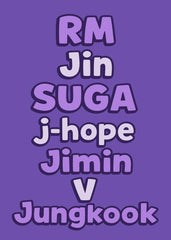 BTS Members Typography Art