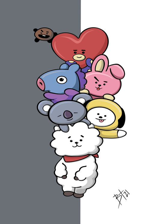 BT21 Character White Strips