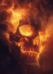 Flaming Ghost Skull