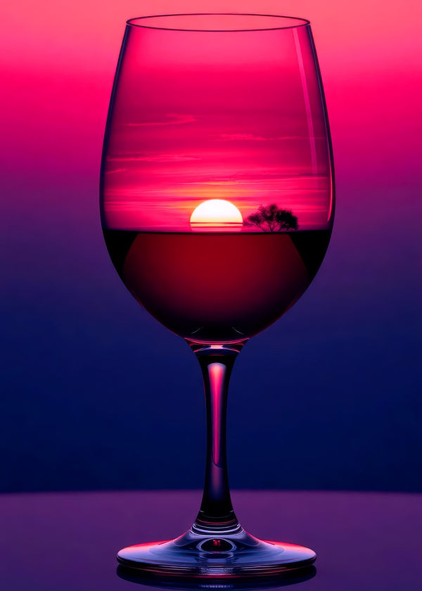 Crescent moon in glass