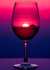 Crescent moon in glass