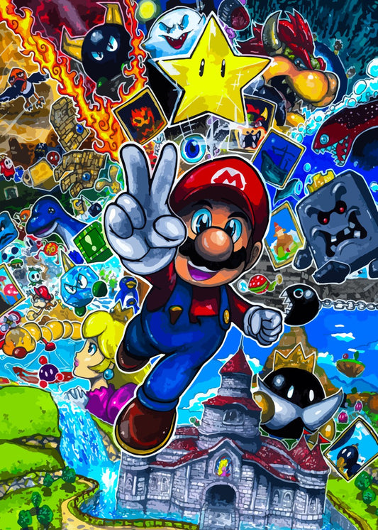 Super Mario Drawing Art