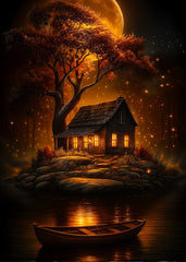 Moonlit Sanctuary by the Lake