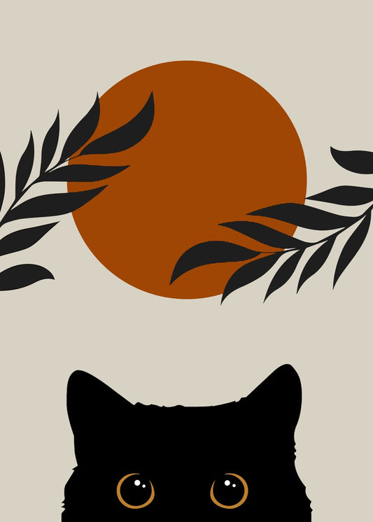 Black Cat Japanese moon