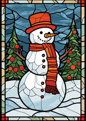 Stained Glass Snowman