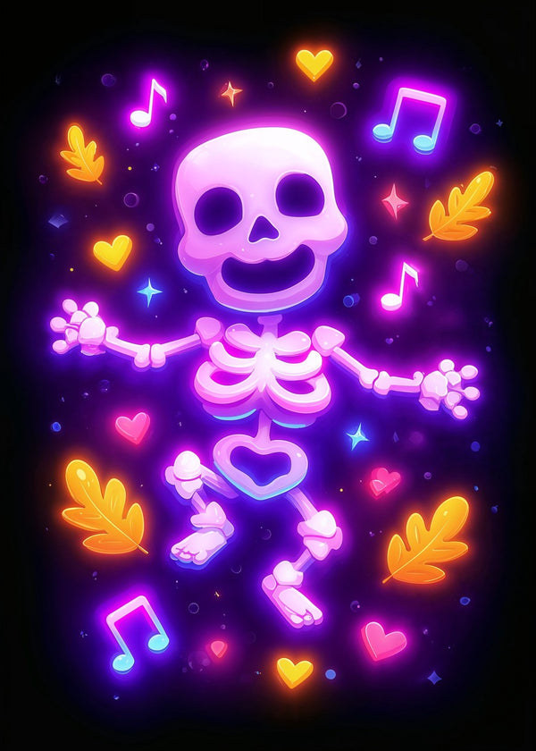 Dancing Neon Skeleton