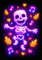 Dancing Neon Skeleton