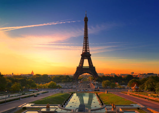 Eiffel Tower in Paris sunset