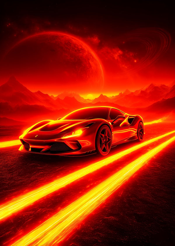 Ferrari with Neon light