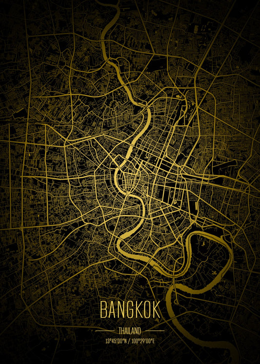 Bangkok Lights City Map