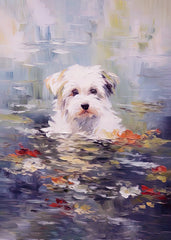The Water Lilies Print- parody of Claude Monet's painting with dog