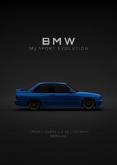 BMW M3 E30 Evo 3 Blue - Specs