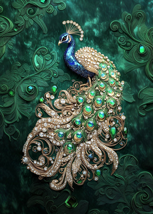 Jeweled Peacock Art