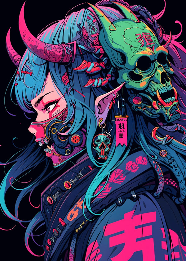 Cyber Oni – Neon Skull Empress
