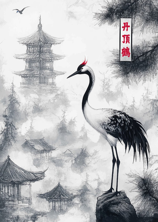 Red crowned crane