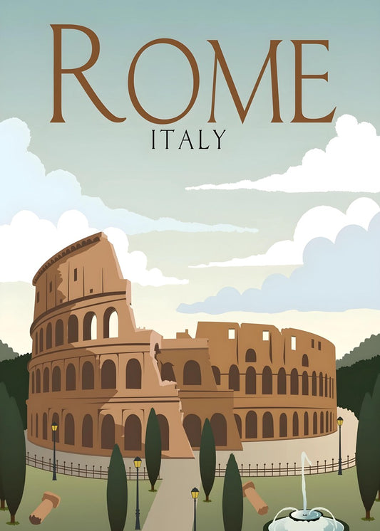 Rome Italy travel poster