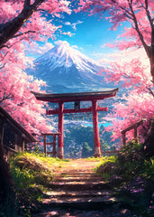 Spring Torii Gate to Mount Fuji