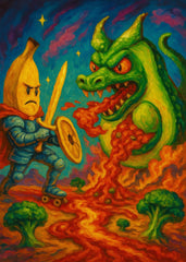 Banana Knight vs. dragon