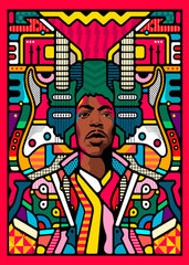 Psychedelic Jimi Hendrix Art