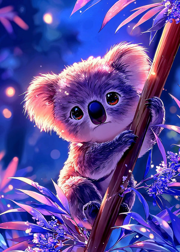 Blossom-Eyed Koala in Neon