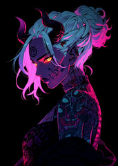 Cyberpunk Demon Girl