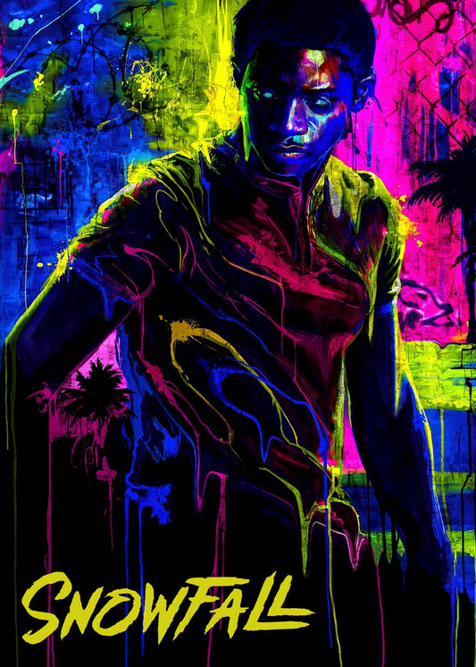 Snowfall Neon Poster