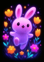 Neon Bunny in Bloom