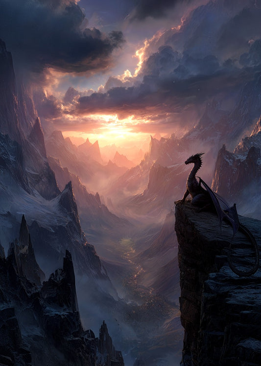 Majestic Dragon Watches Sunset