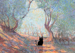 Black cat olive tree monet