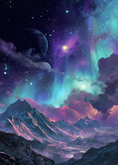 Space Cosmic Nebula Mountains