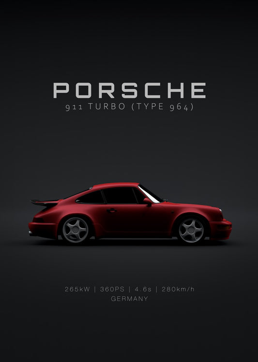 Porsche 964 Turbo 1993 - Red 