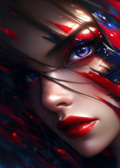 Red and Blue Pretty Lady