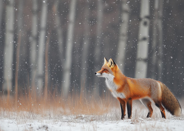 Fox in Winter Snowfall