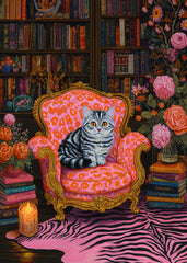 Regal Feline in a Floral Haven