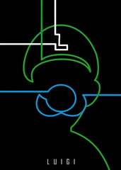 Luigi Neon Line Art