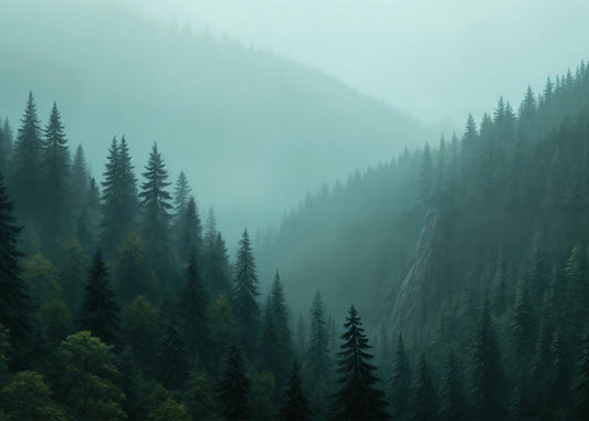 Forest with large pine trees